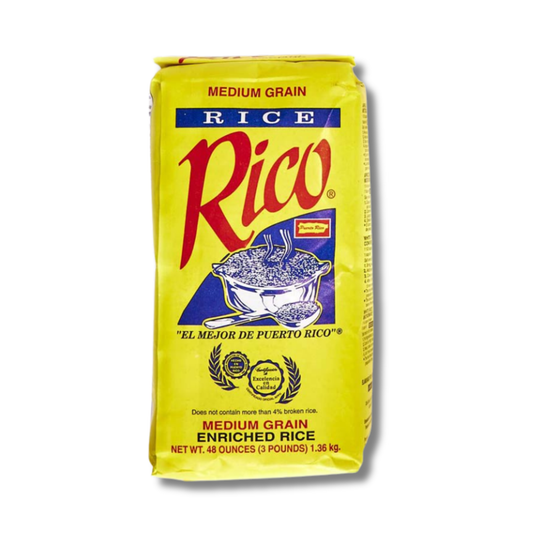 Rico Arroz Grano Mediano 3 lb 🍚 | Arroz Clásico de Puerto Rico